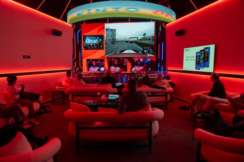 Photo of the launge with people sitting on the sofas